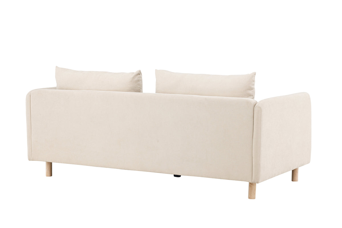 Zero 2-sitssoffa beige tyg och träutseende