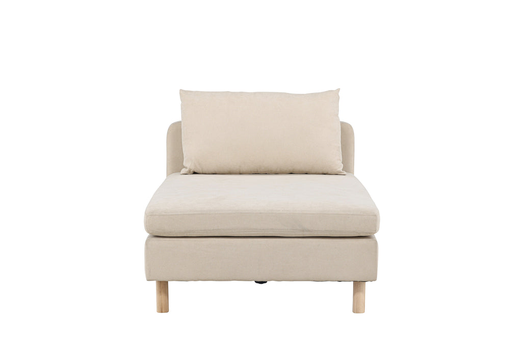Zero dagbädd beige tyg och träutseende