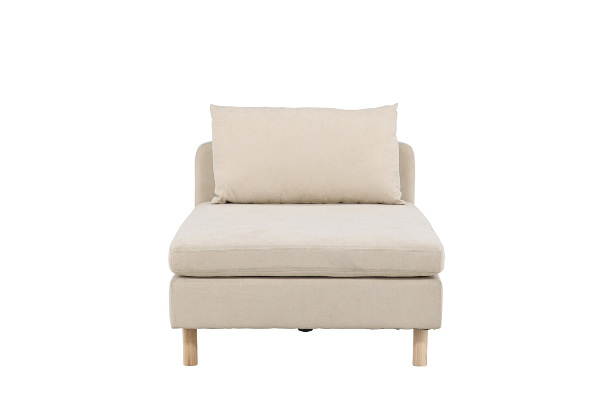 Zero dagbädd beige tyg och träutseende