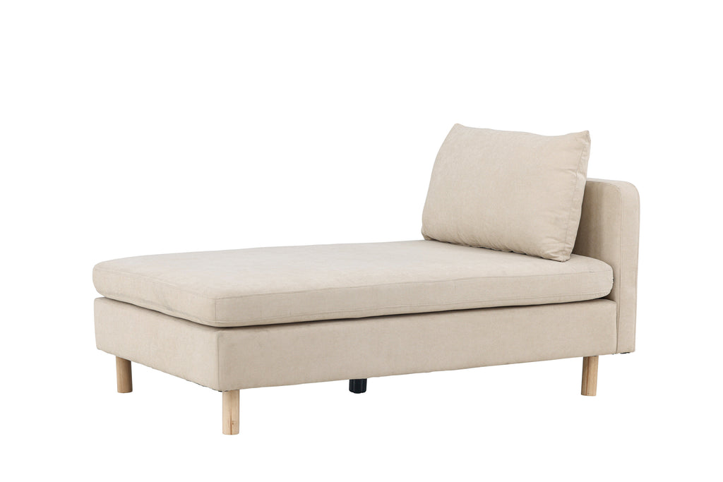 Zero dagbädd beige tyg och träutseende