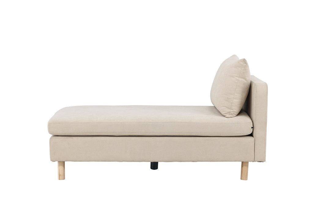 Zero dagbädd beige tyg och träutseende