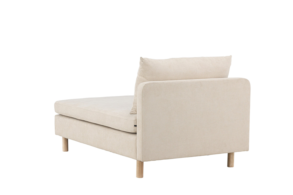 Zero dagbädd beige tyg och träutseende