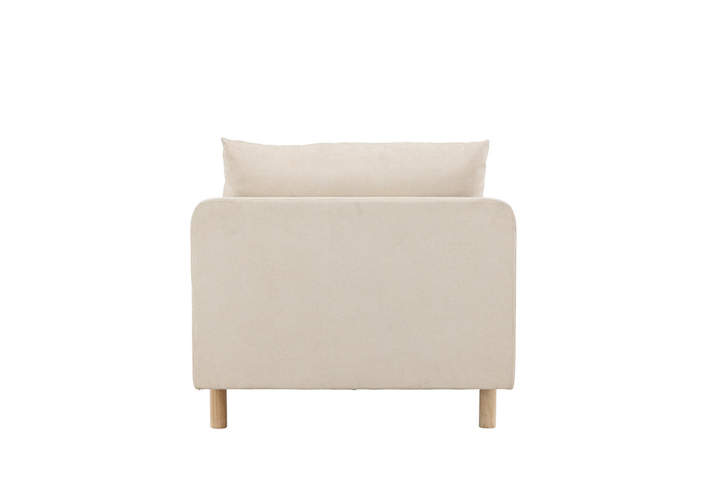 Zero dagbädd beige tyg och träutseende
