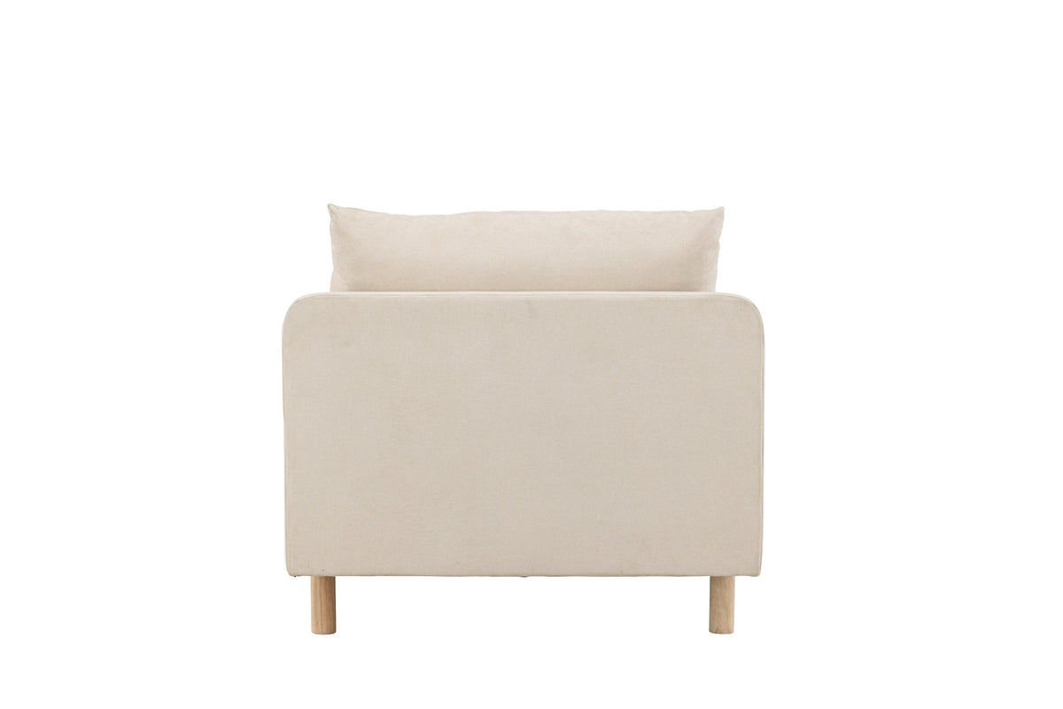 Zero dagbädd beige tyg och träutseende