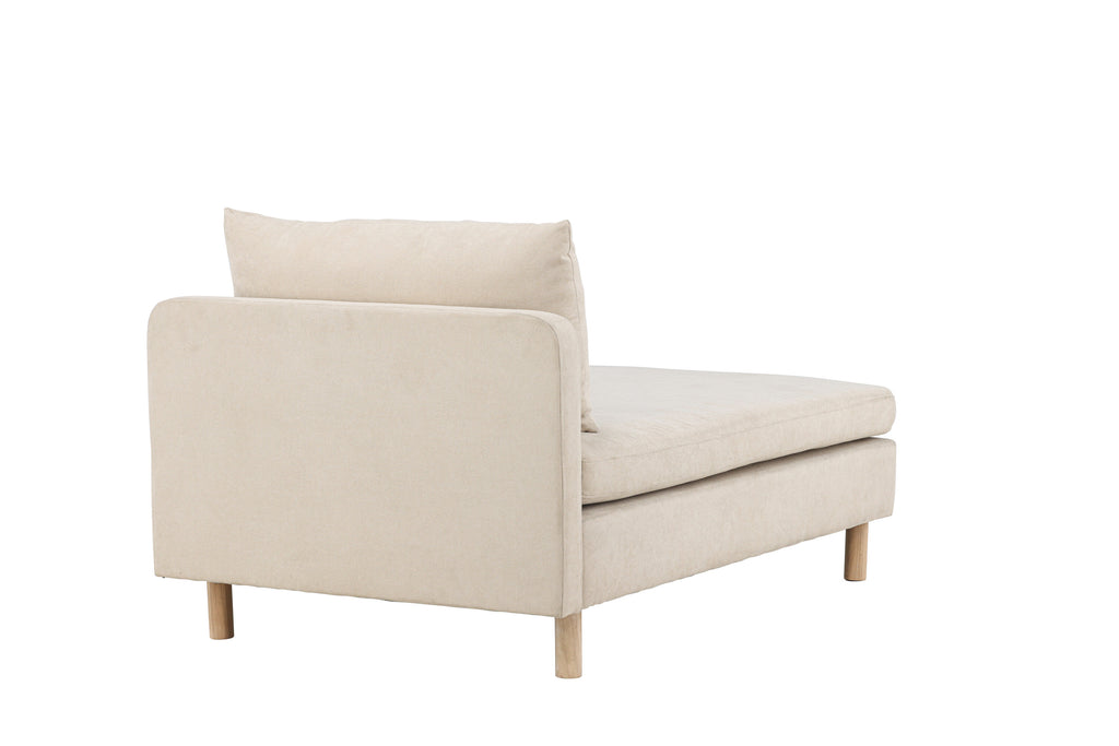 Zero dagbädd beige tyg och träutseende