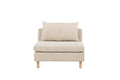 Zero soffmodul 1-sits beige tyg och träutseende