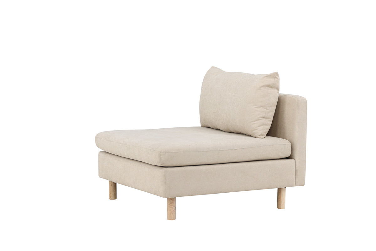 Zero soffmodul 1-sits beige tyg och träutseende