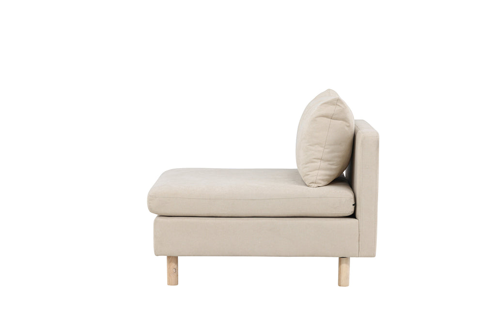 Zero soffmodul 1-sits beige tyg och träutseende