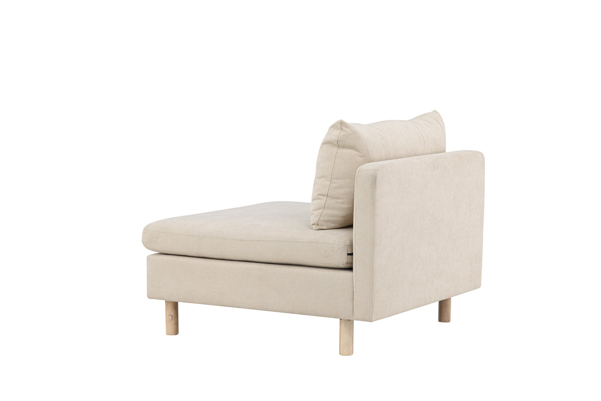 Zero soffmodul 1-sits beige tyg och träutseende