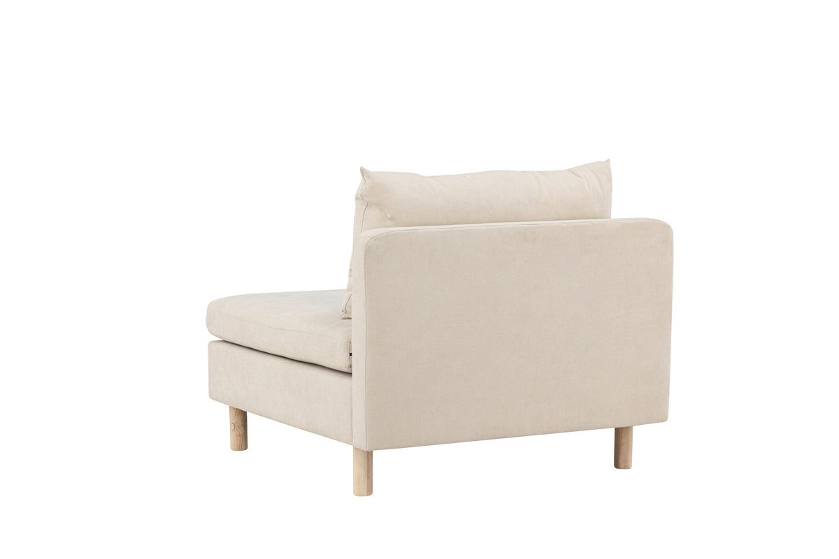 Zero soffmodul 1-sits beige tyg och träutseende