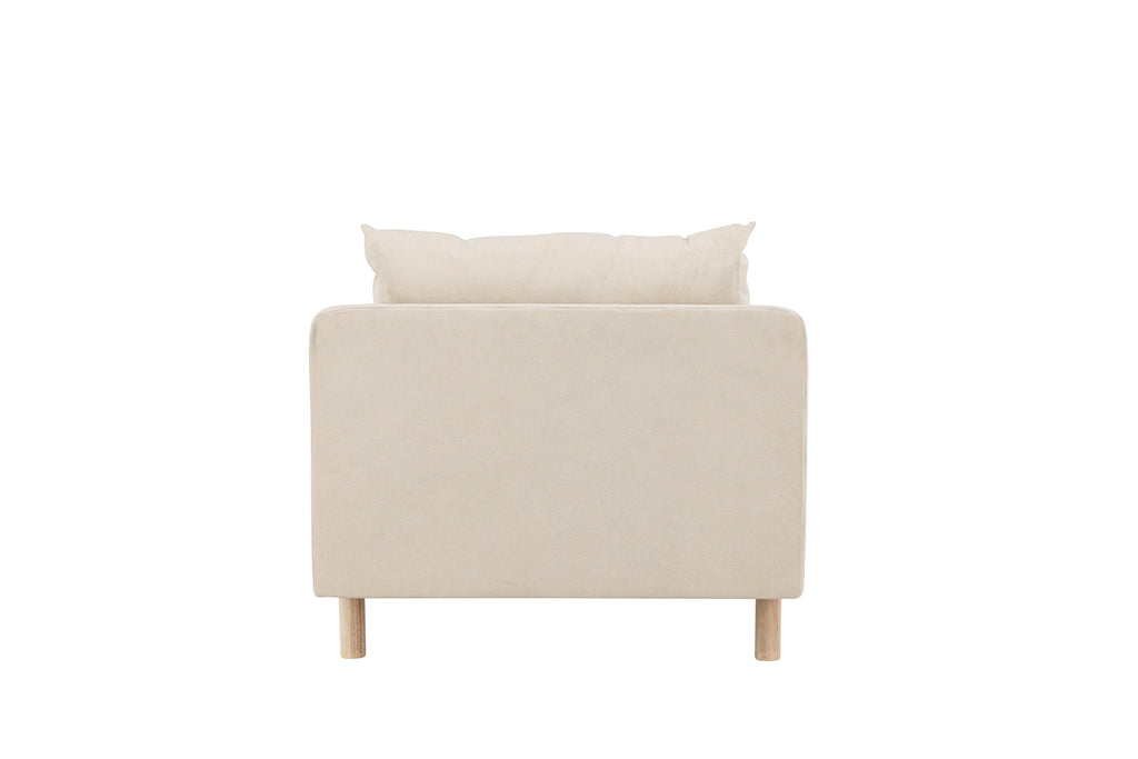 Zero soffmodul 1-sits beige tyg och träutseende