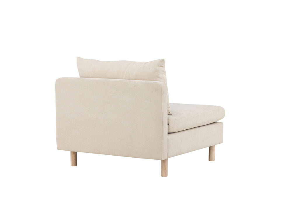 Zero soffmodul 1-sits beige tyg och träutseende