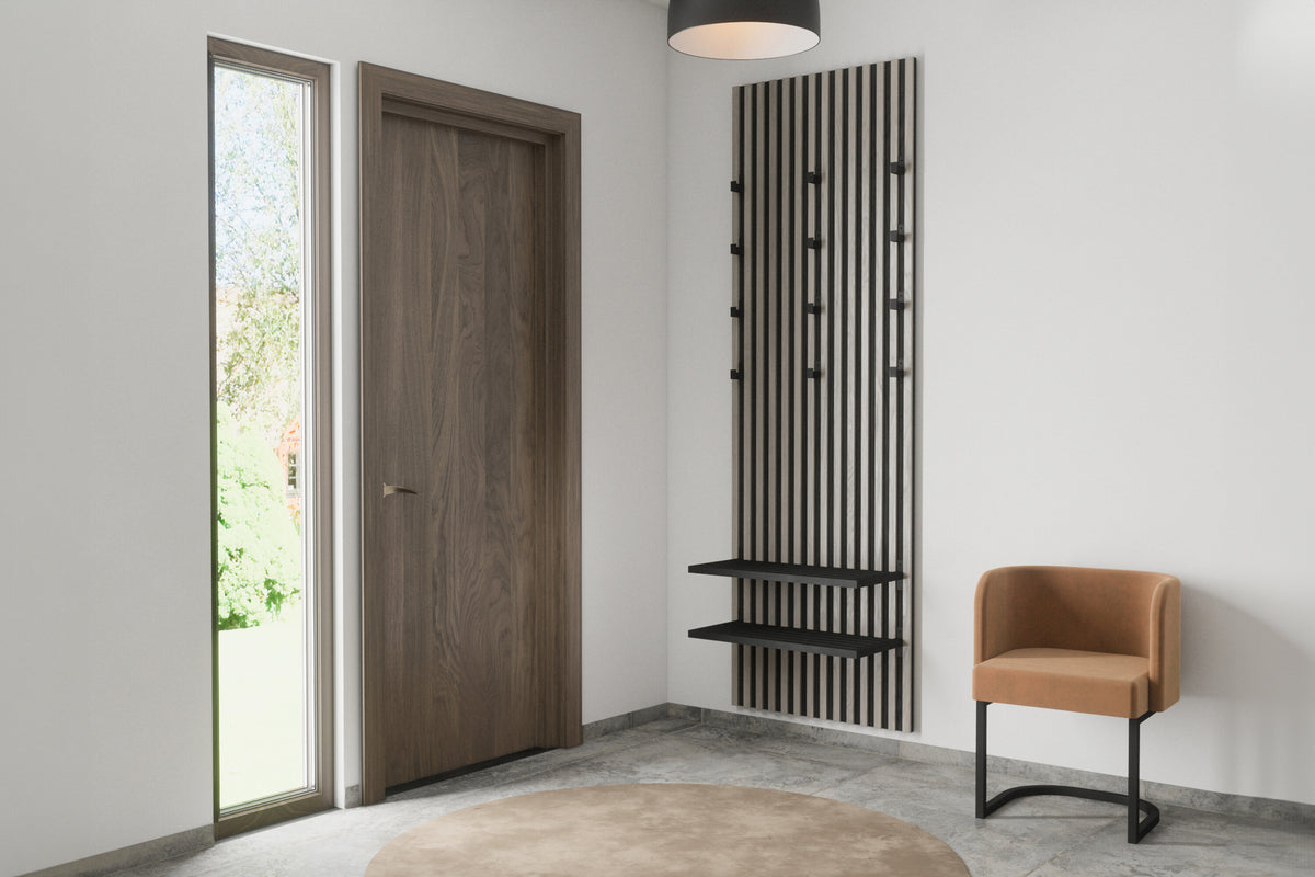 Nimes vägghängare 73x3x114 cm svart/vitlaserad MDF