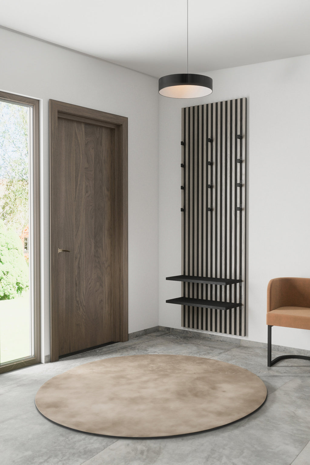 Nimes vägghängare 73x3x114 cm svart/vitlaserad MDF