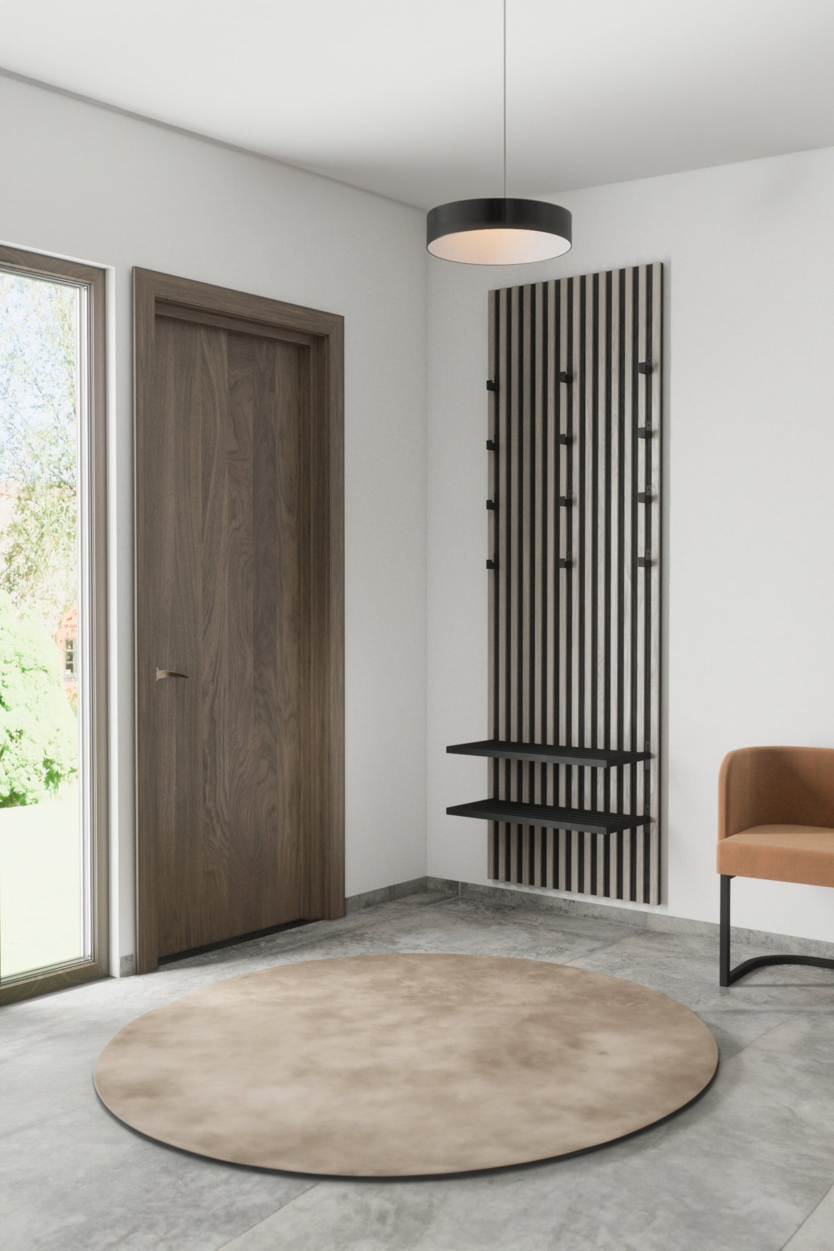 Nimes vägghängare 73x3x114 cm svart/vitlaserad MDF