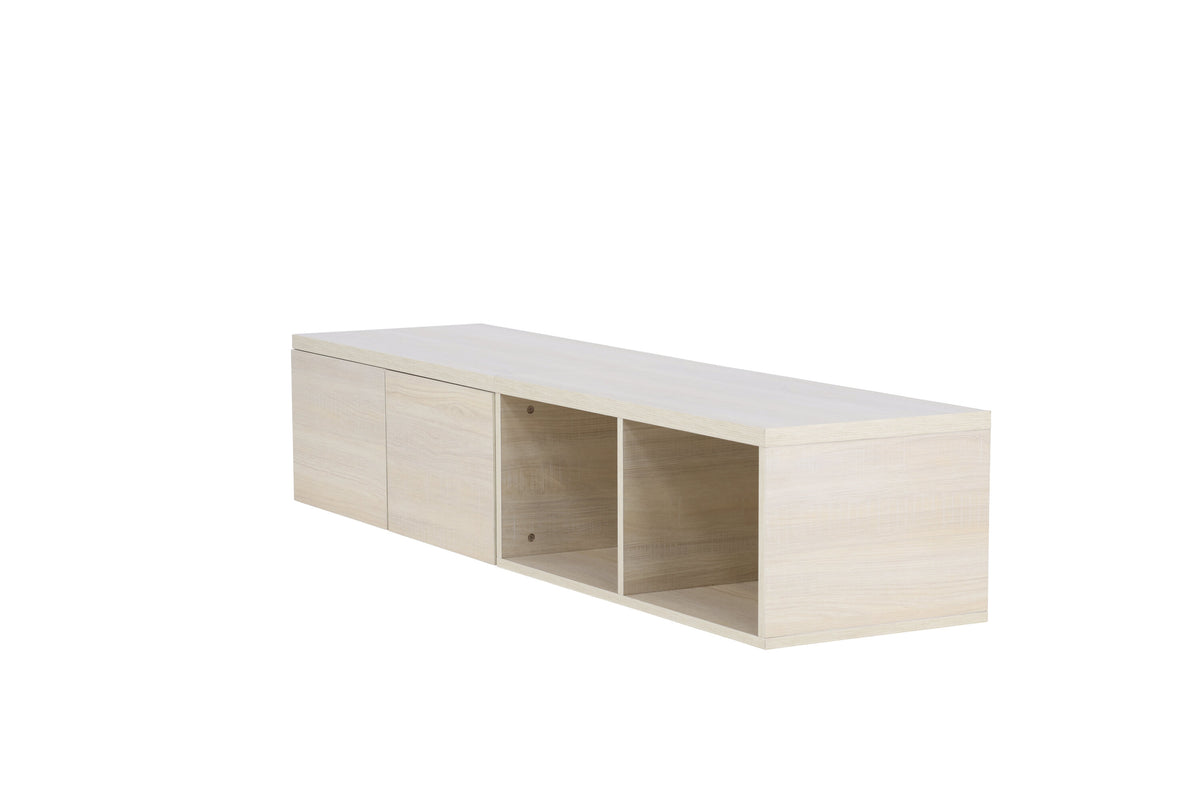 Nomi tv-bänk 180x35 cm vitlaserad