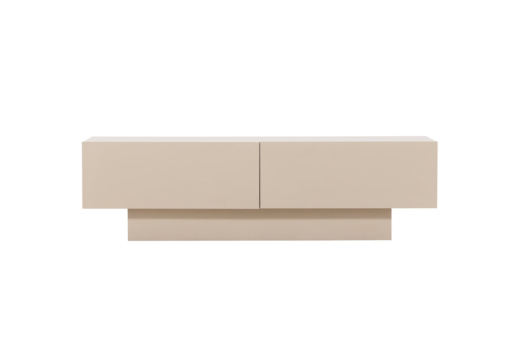 Cuenca tv-bänk beige i melamin med svart glas