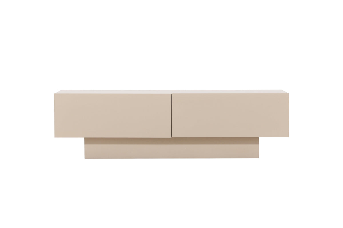 Cuenca tv-bänk beige i melamin med svart glas