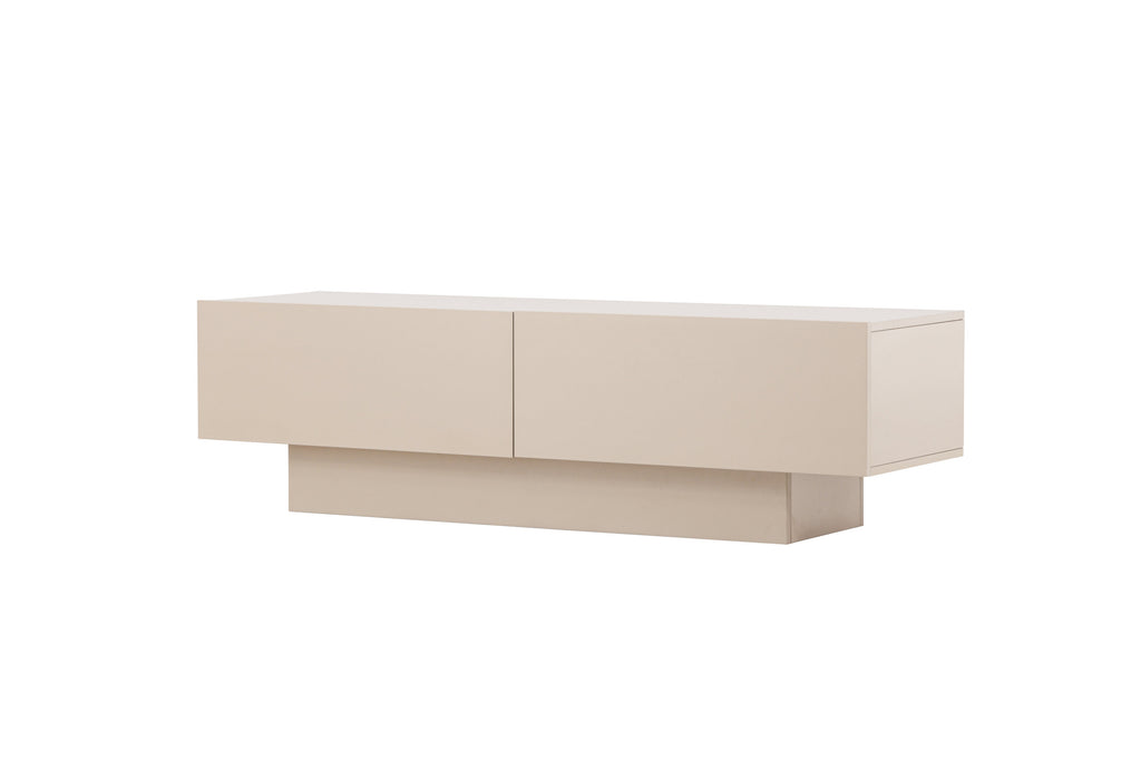 Cuenca tv-bänk beige i melamin med svart glas