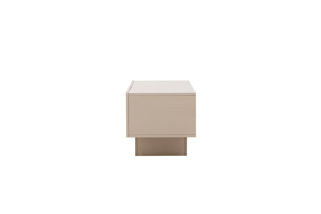 Cuenca tv-bänk beige i melamin med svart glas
