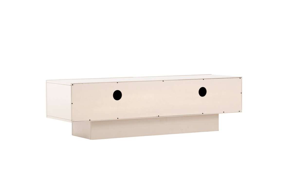 Cuenca tv-bänk beige i melamin med svart glas