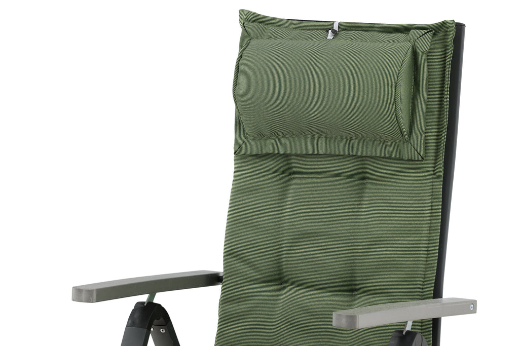 Olive positionsdyna med kudde 6-pack grön polyester