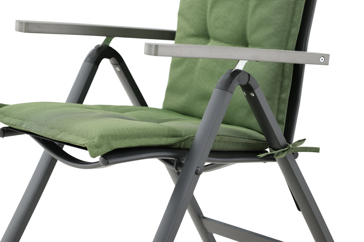 Olive positionsdyna med kudde 6-pack grön polyester