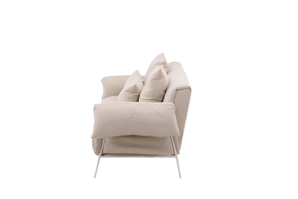 Öckerö 3-sitssoffa vit/beige linne