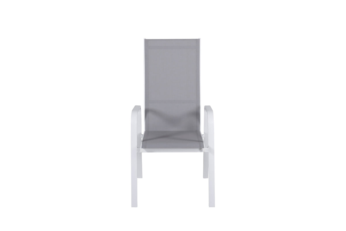 Copacabana positionsstol vit/grå aluminium/textilen 2-pack