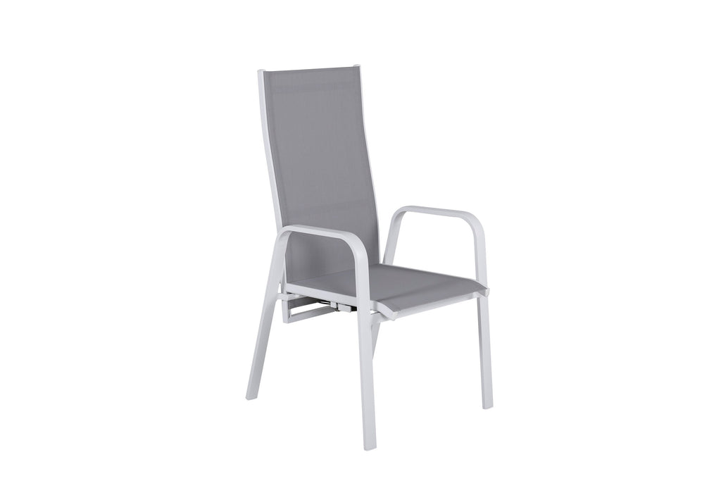 Copacabana positionsstol vit/grå aluminium/textilen 2-pack