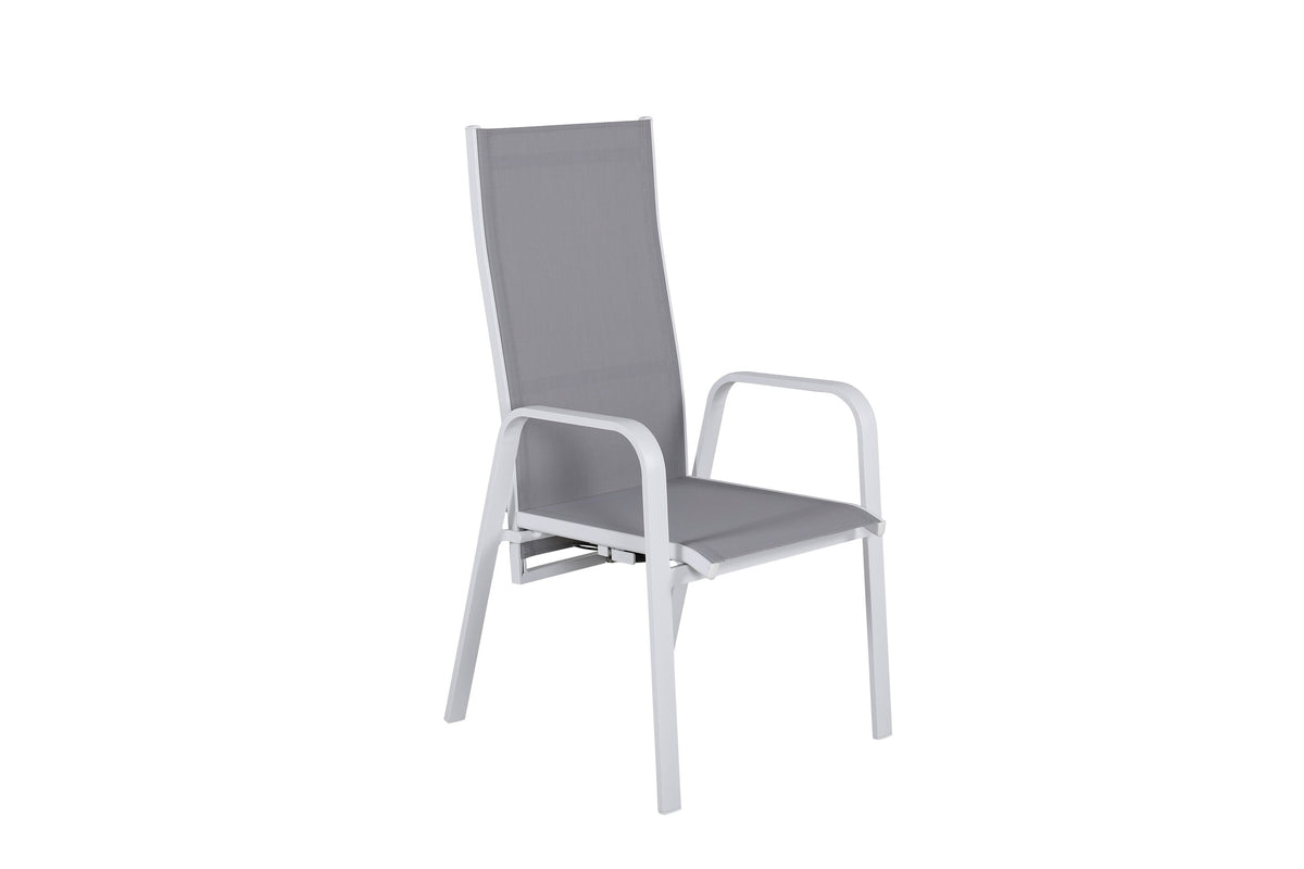 Copacabana positionsstol vit/grå aluminium/textilen 2-pack
