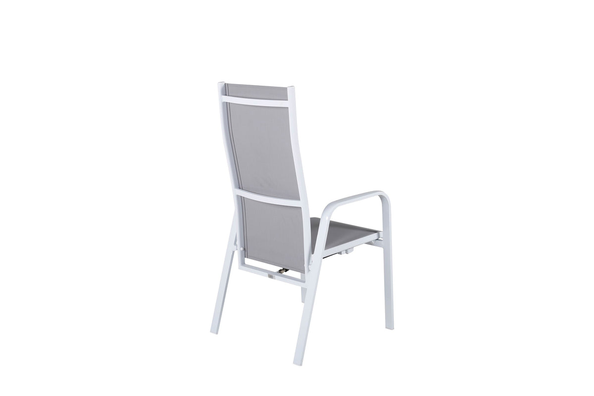 Copacabana positionsstol vit/grå aluminium/textilen 2-pack