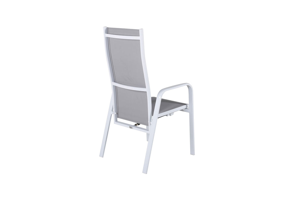 Copacabana positionsstol vit/grå aluminium/textilen 2-pack