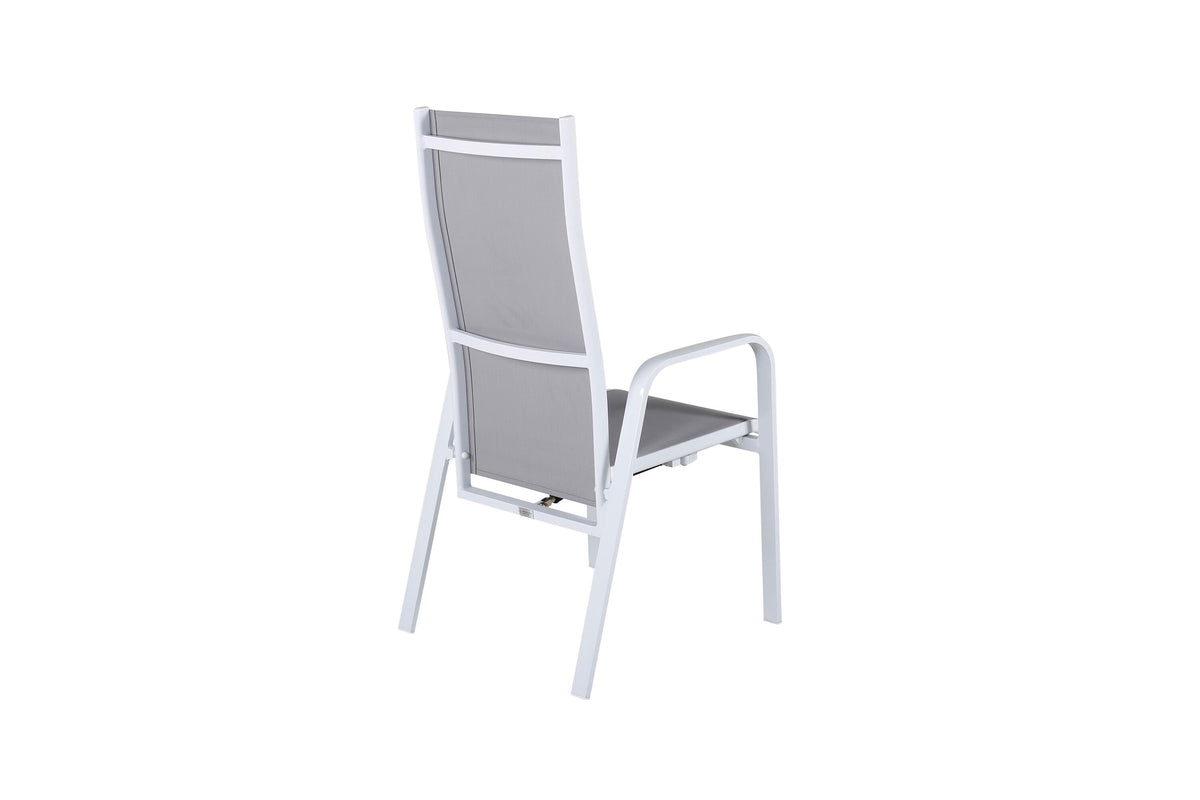 Copacabana positionsstol vit/grå aluminium/textilen 2-pack