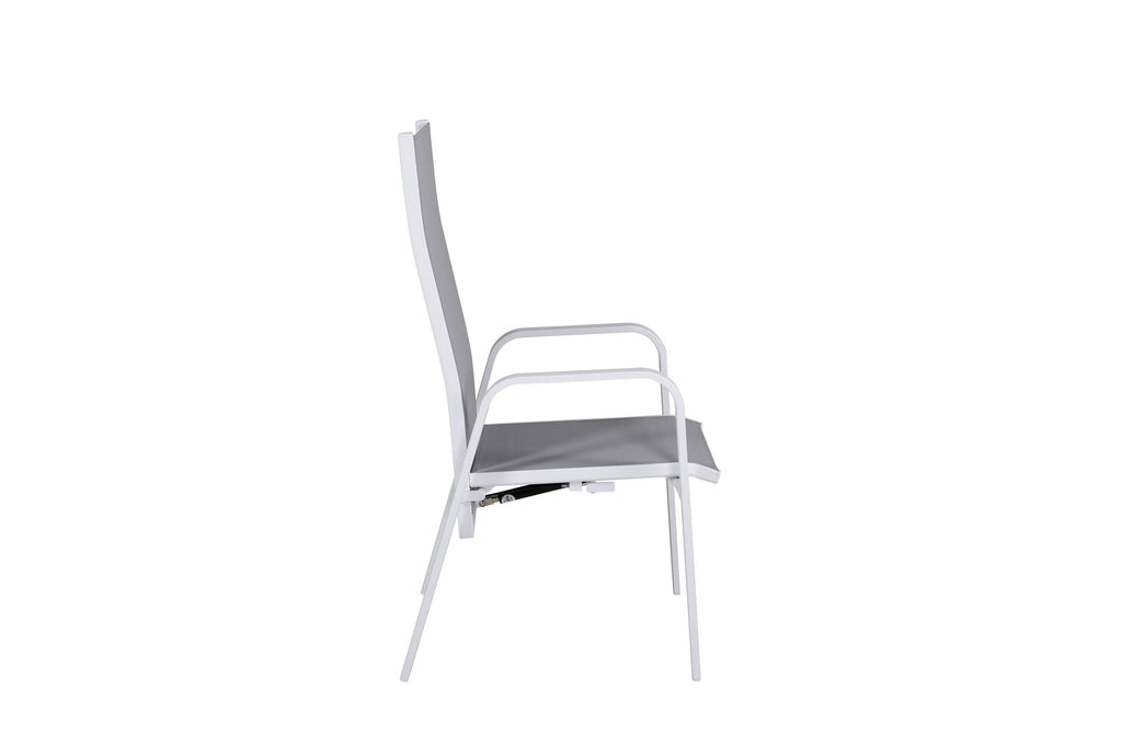 Copacabana positionsstol vit/grå aluminium/textilen 2-pack