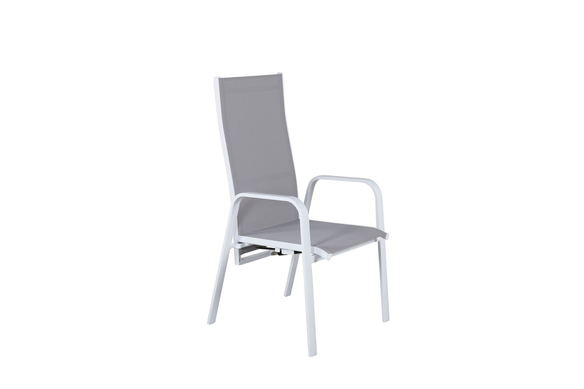 Copacabana positionsstol vit/grå aluminium/textilen 2-pack