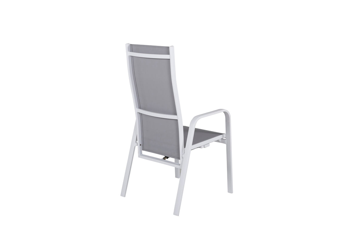 Copacabana positionsstol vit/grå aluminium/textilen 2-pack