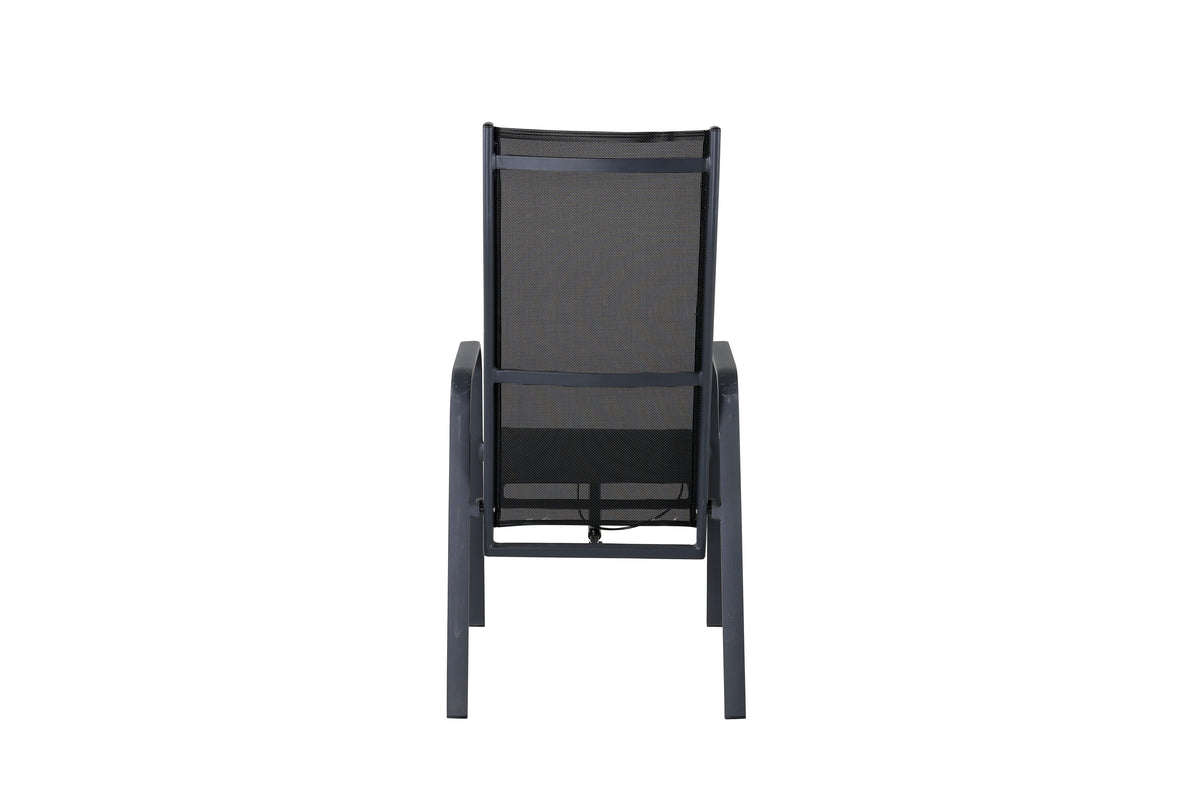 Copacabana positionsstol svart aluminium/textilen 2-pack