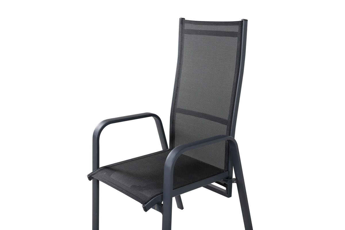 Copacabana positionsstol svart aluminium/textilen 2-pack