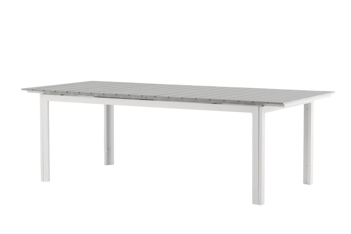 Levels matbord 229/310 cm vit/grå