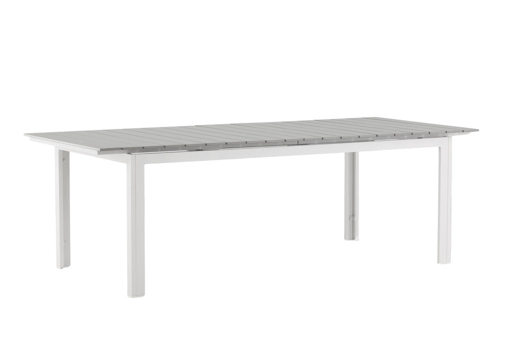 Levels matbord 229/310 cm vit/grå