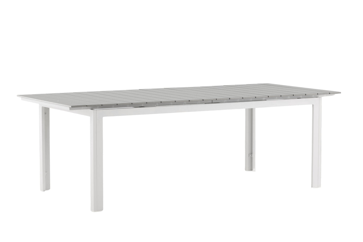 Levels matbord 229/310 cm vit/grå