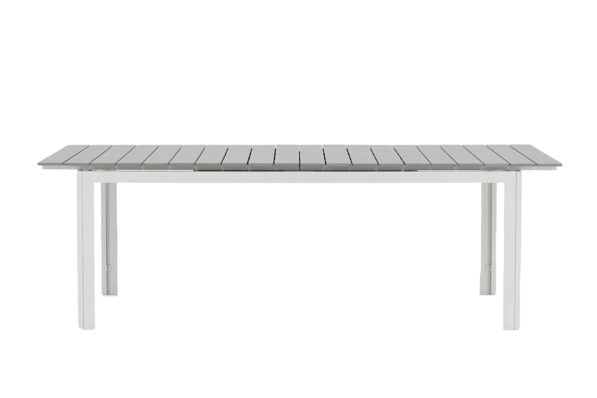 Levels matbord 229/310 cm vit/grå