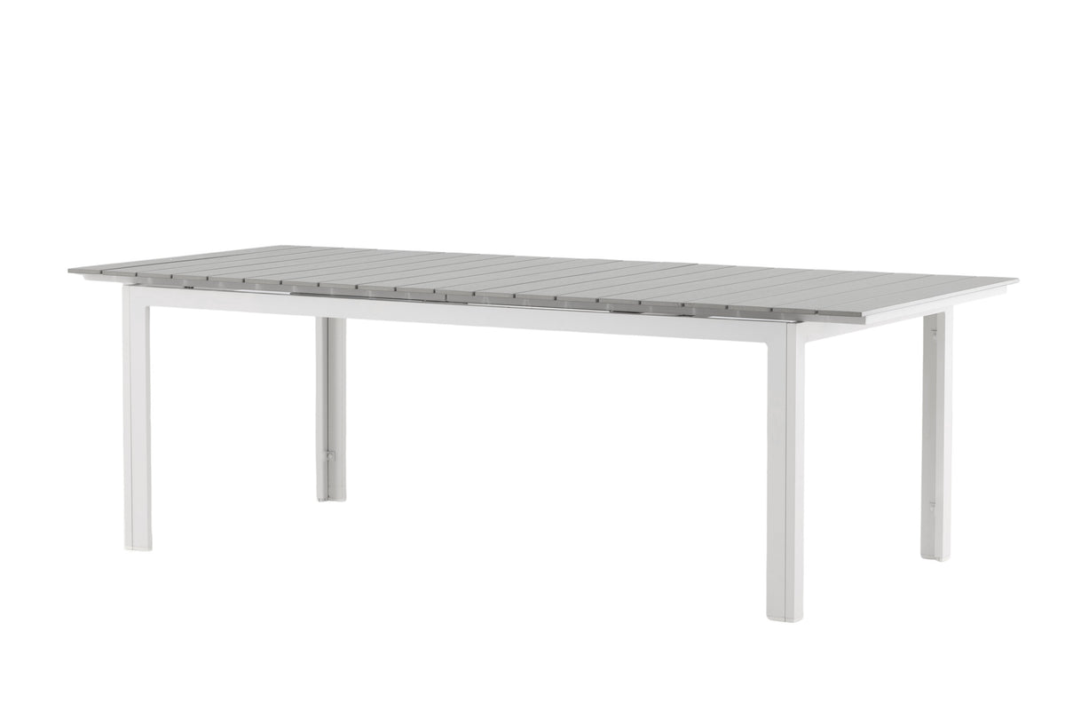 Levels matbord 229/310 cm vit/grå