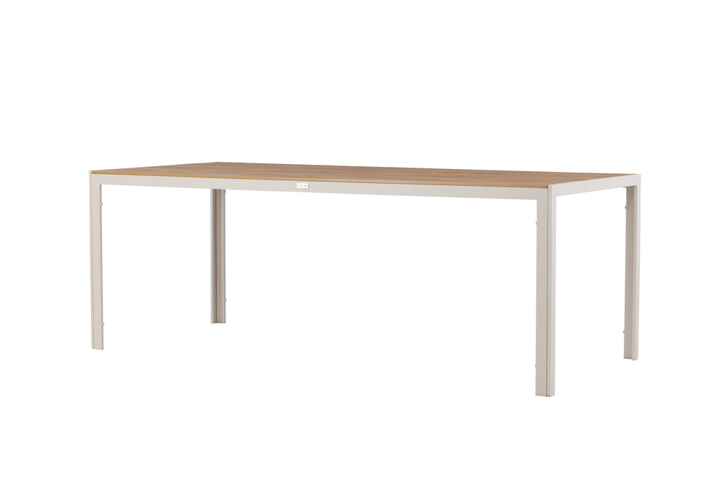 Break matbord 205x90 cm beige med teakimitation