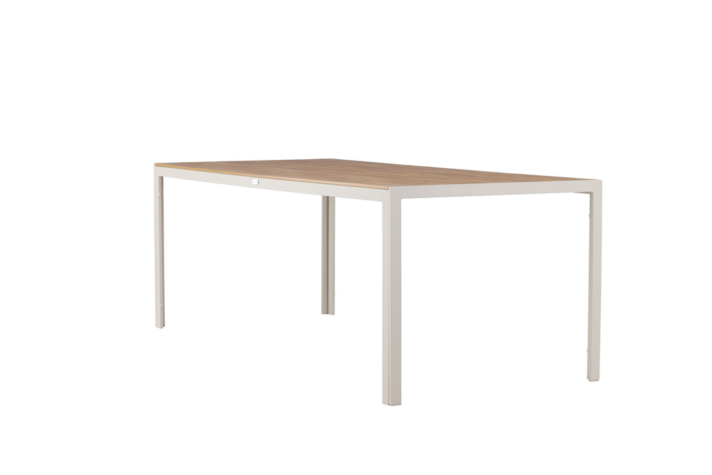 Break matbord 205x90 cm beige med teakimitation