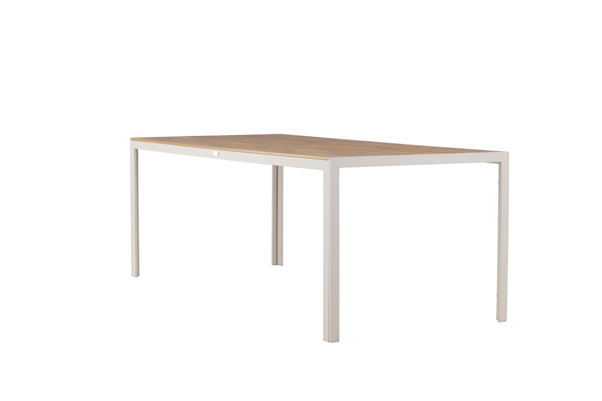 Break matbord 205x90 cm beige med teakimitation