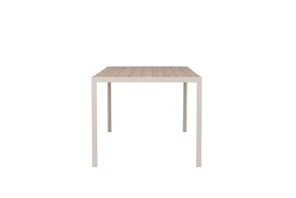 Break matbord 205x90 cm beige med teakimitation