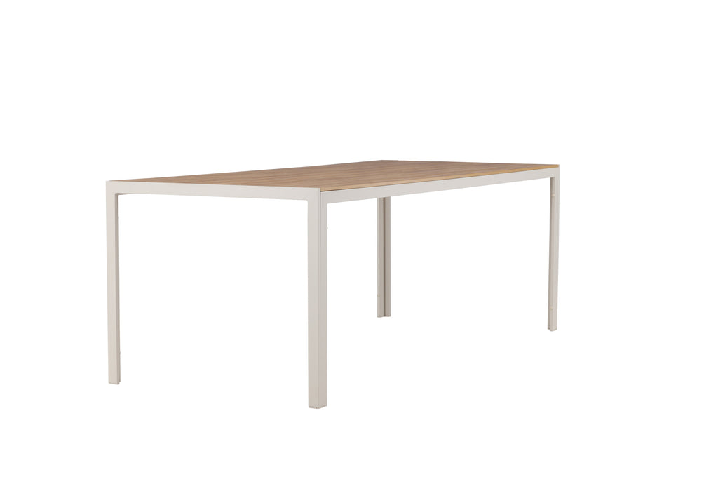 Break matbord 205x90 cm beige med teakimitation