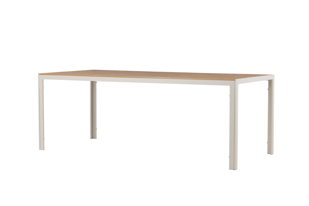 Break matbord 205x90 cm beige med teakimitation